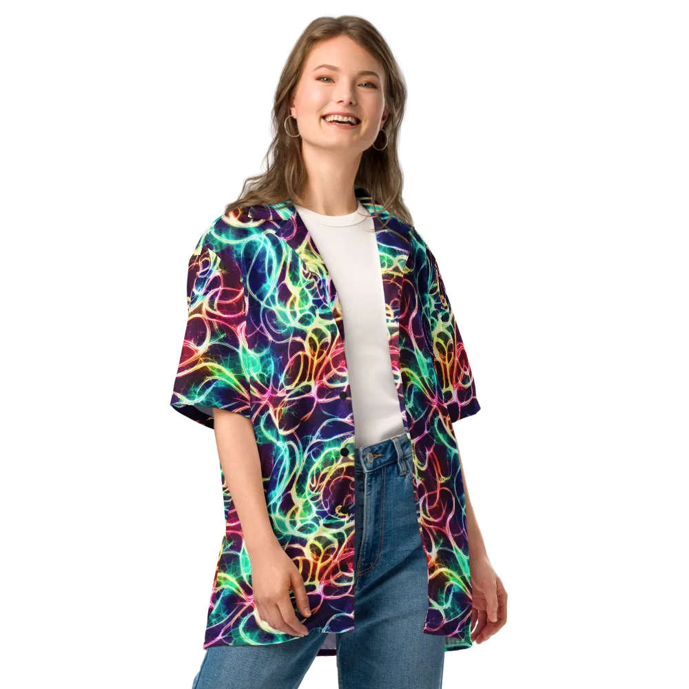 Electric Lace on Button Shirt — Front
