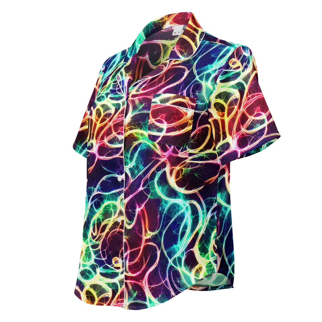 Electric Lace on Women's Short Sleeve Pajama Top — Left Front