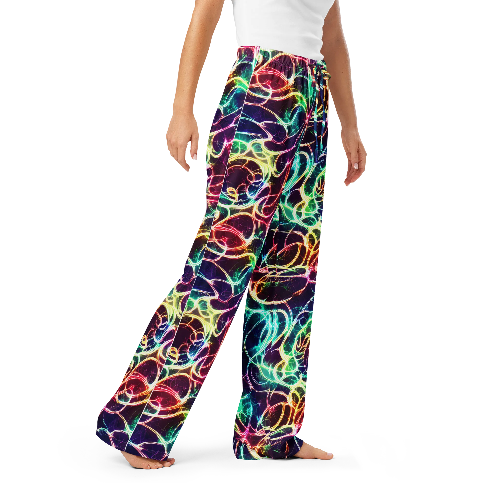 Electric Lace on Women's Pajama Pants — Right Front