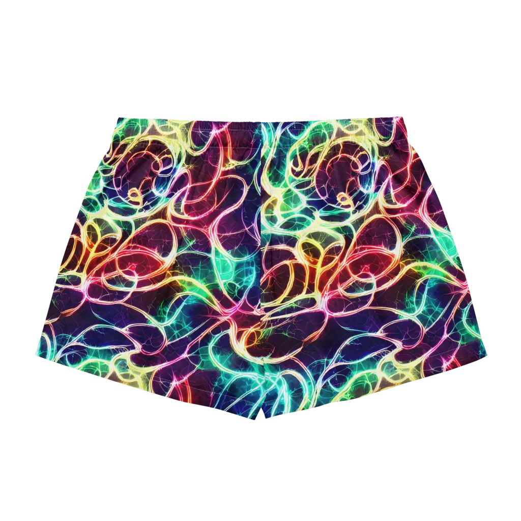 Electric Lace on Women's Pajama Shorts — Back