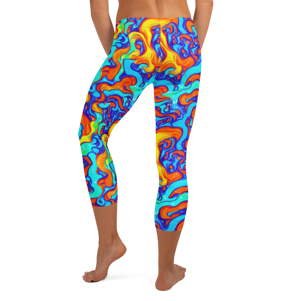 Painted Pulse on Capri Leggings — Back