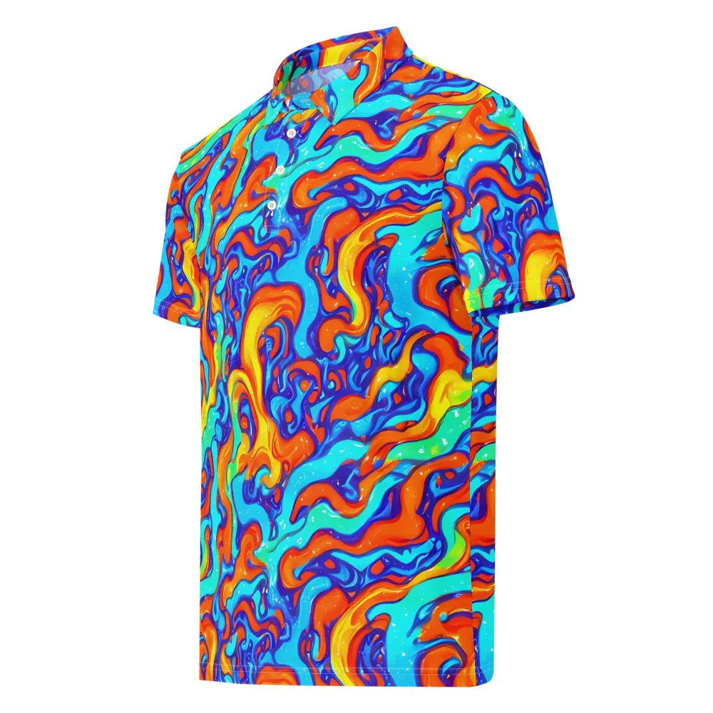 Painted Pulse on Men's Slim Fit Polo Shirt — Left Front