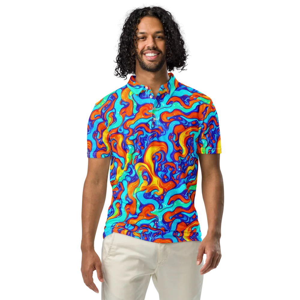 Painted Pulse on Men's Slim Fit Polo Shirt — Front