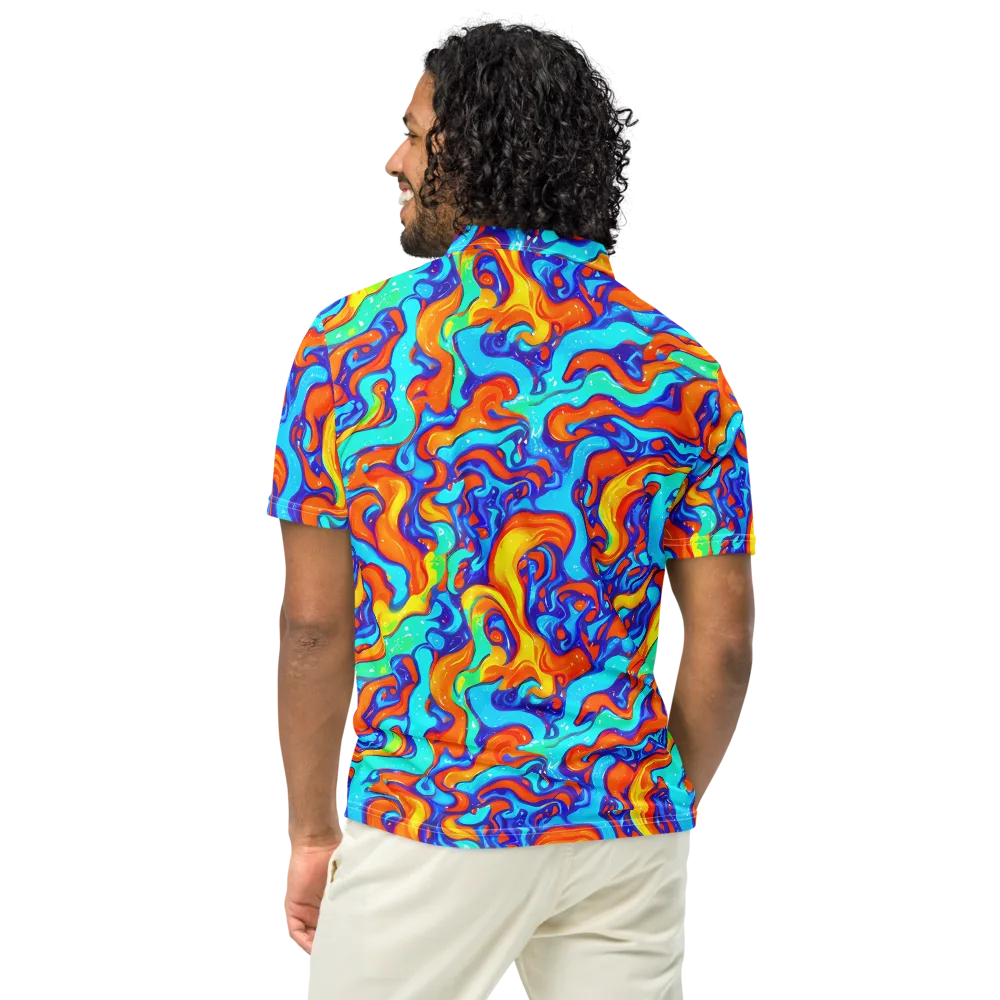 Painted Pulse on Men's Slim Fit Polo Shirt — Back