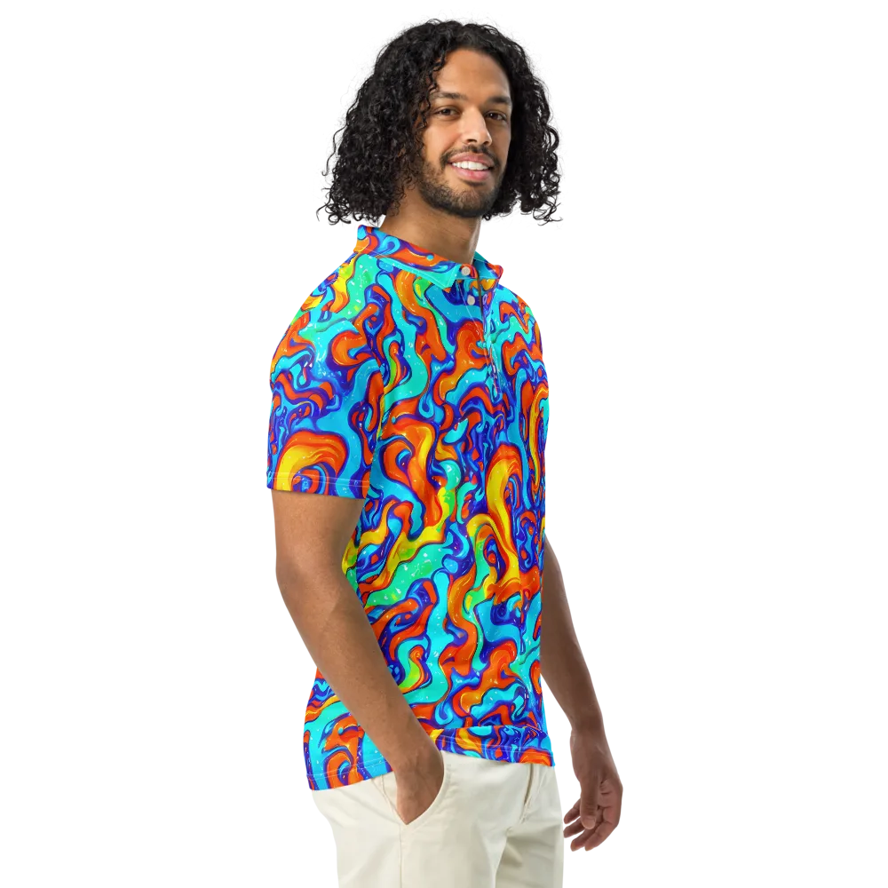 Painted Pulse on Men's Slim Fit Polo Shirt — Right Front