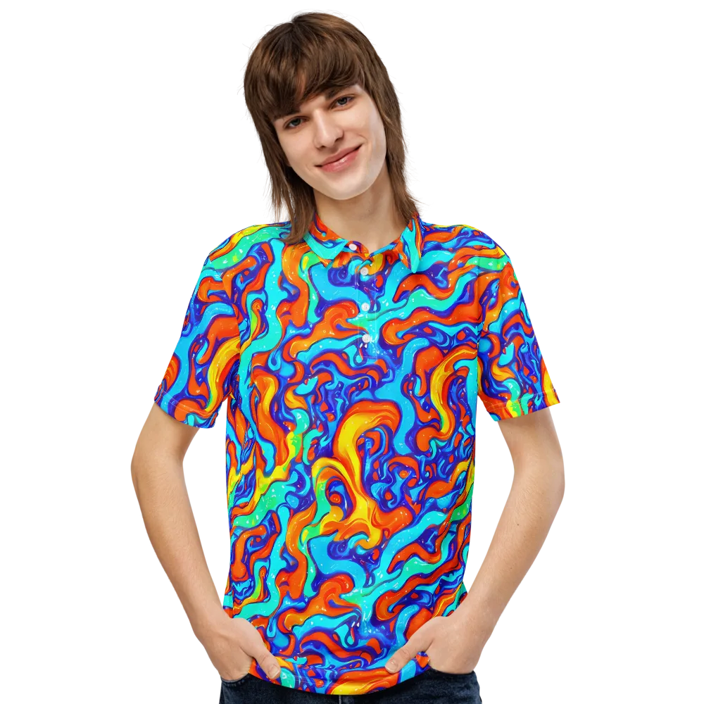 Painted Pulse on Men's Slim Fit Polo Shirt — Front