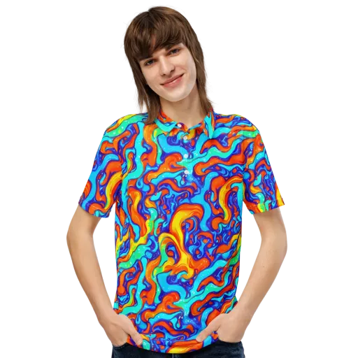 Painted Pulse on a Men's Slim Fit Polo Shirt