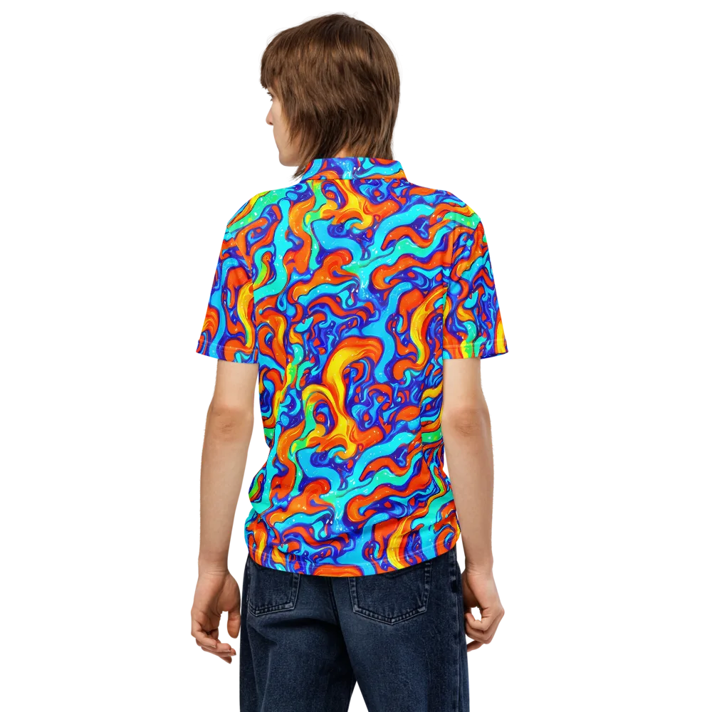 Painted Pulse on Men's Slim Fit Polo Shirt — Back