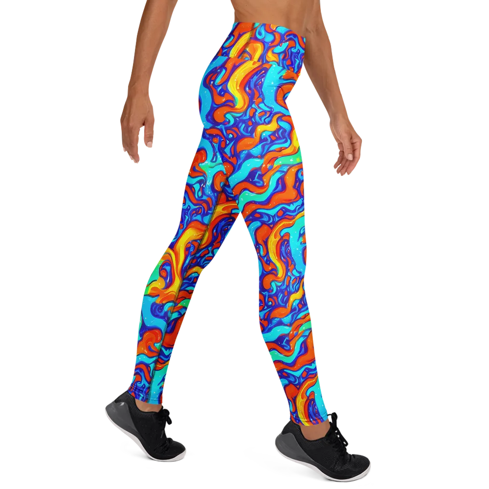 Painted Pulse on Yoga Leggings — Right