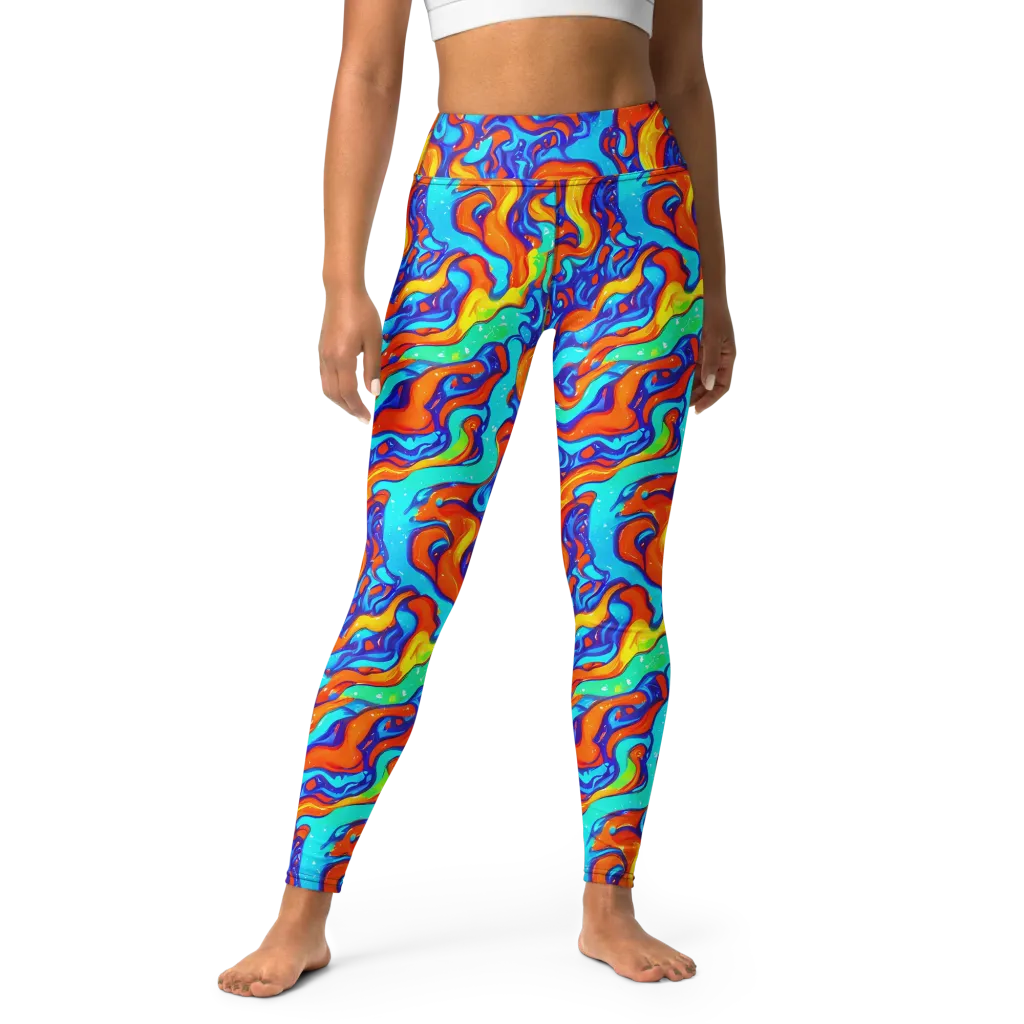 Painted Pulse on Yoga Leggings — Front