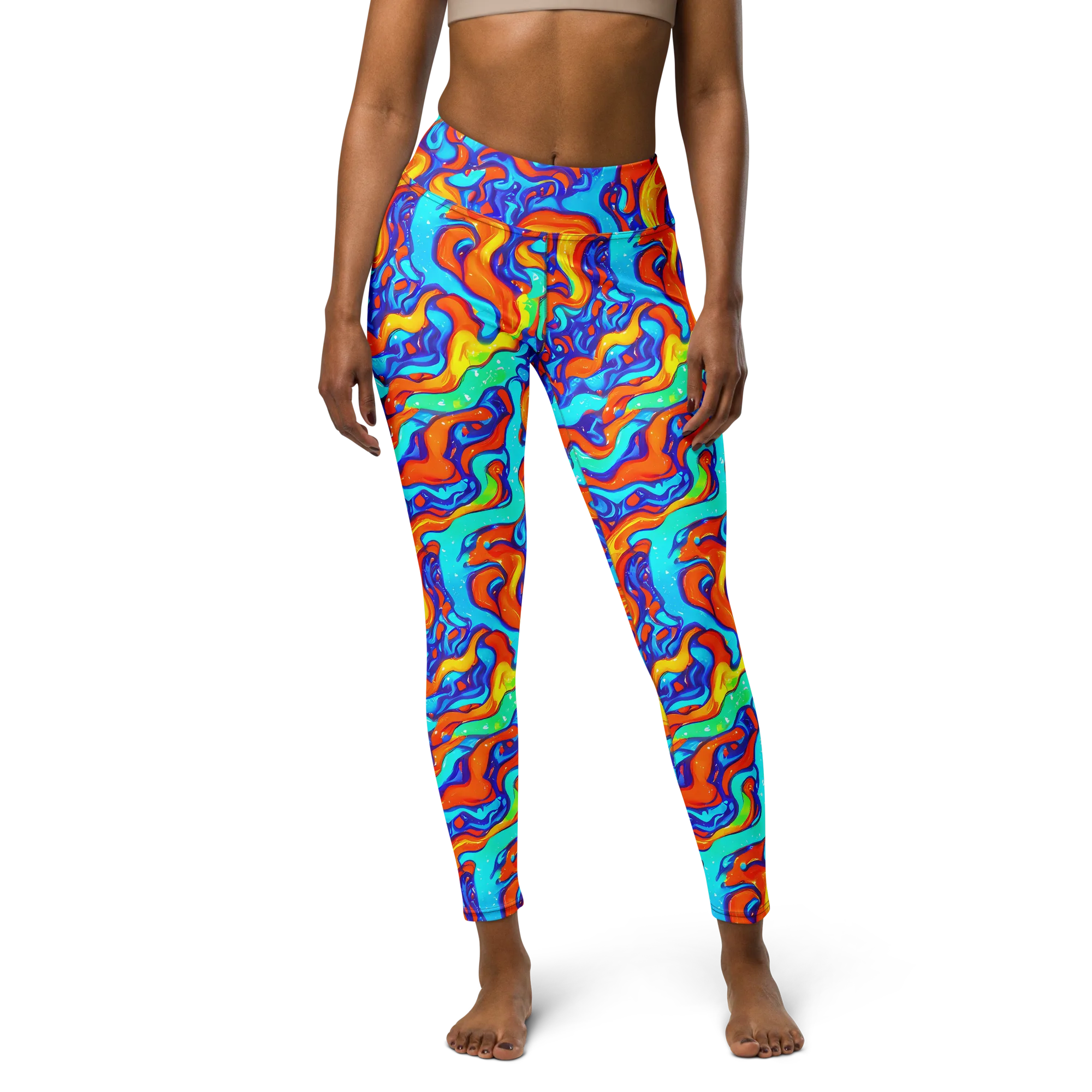 Painted Pulse on Yoga Leggings — Front
