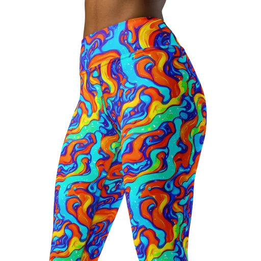 Painted Pulse on a Yoga Leggings