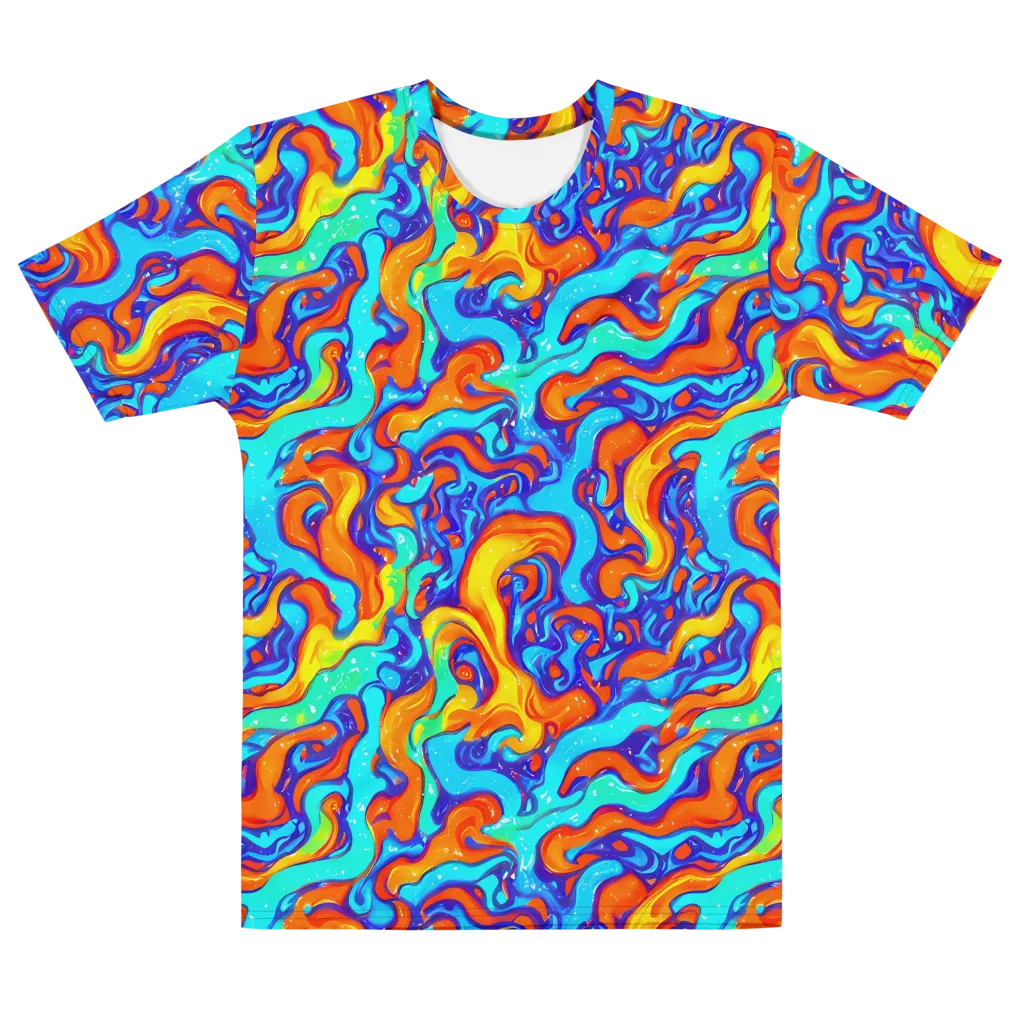 Painted Pulse on Men's Cotton Crew Neck T-Shirt — Front