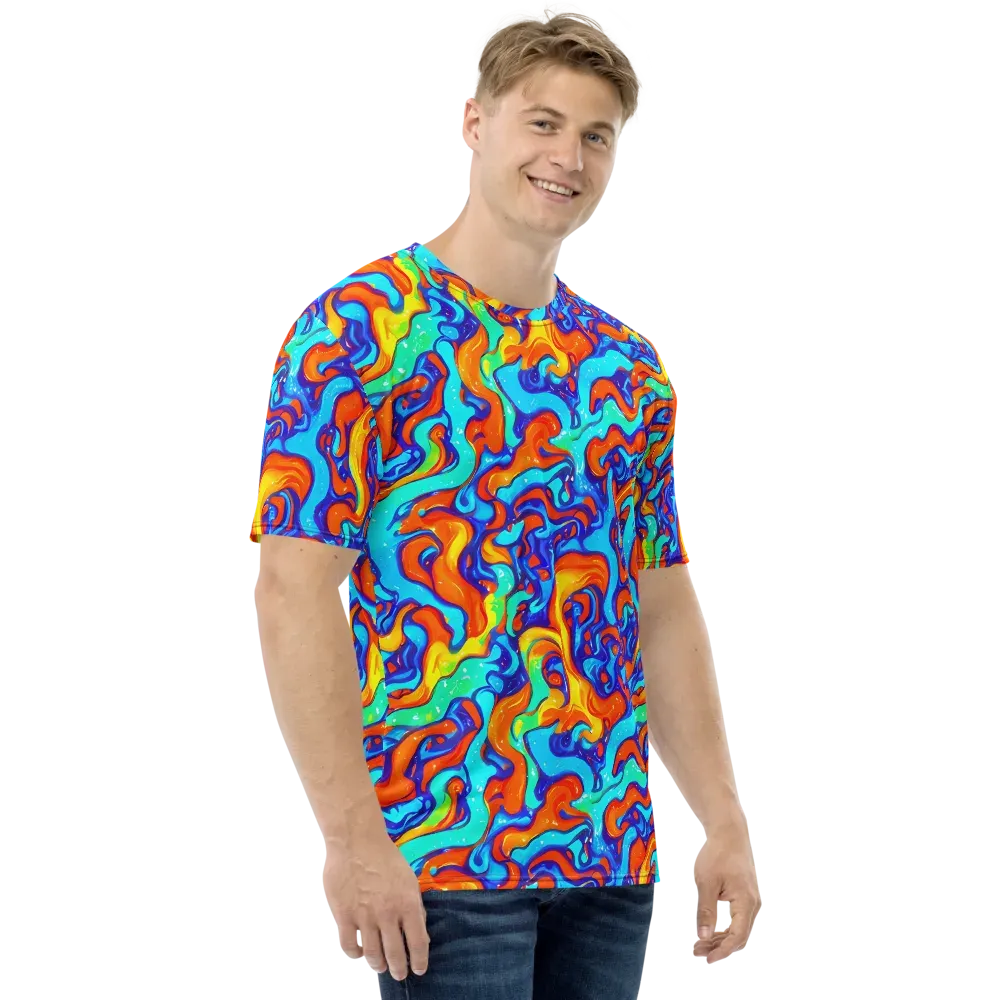 Painted Pulse on Men's Crew Neck T-Shirt — Right