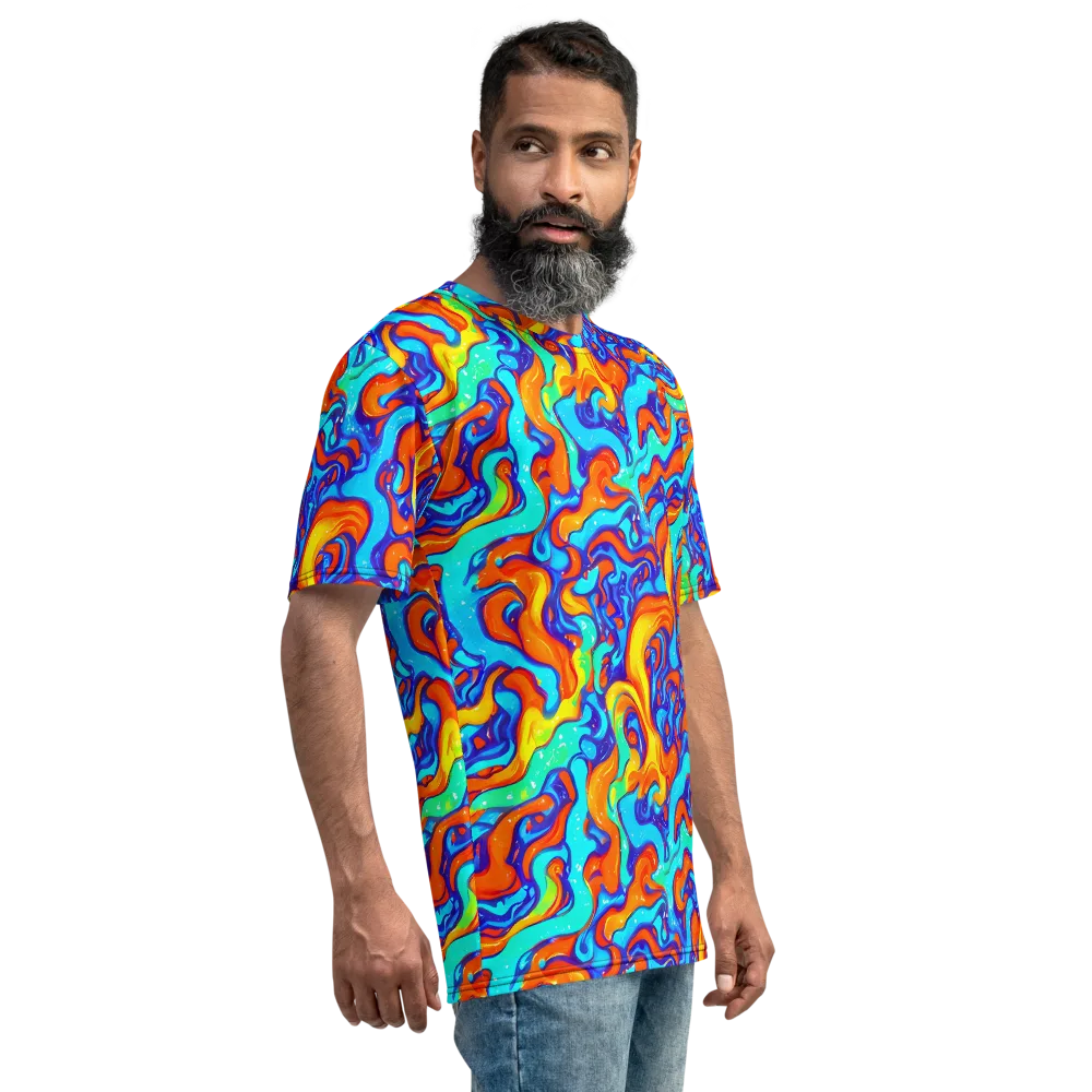 Painted Pulse on Men's Crew Neck T-Shirt — Right