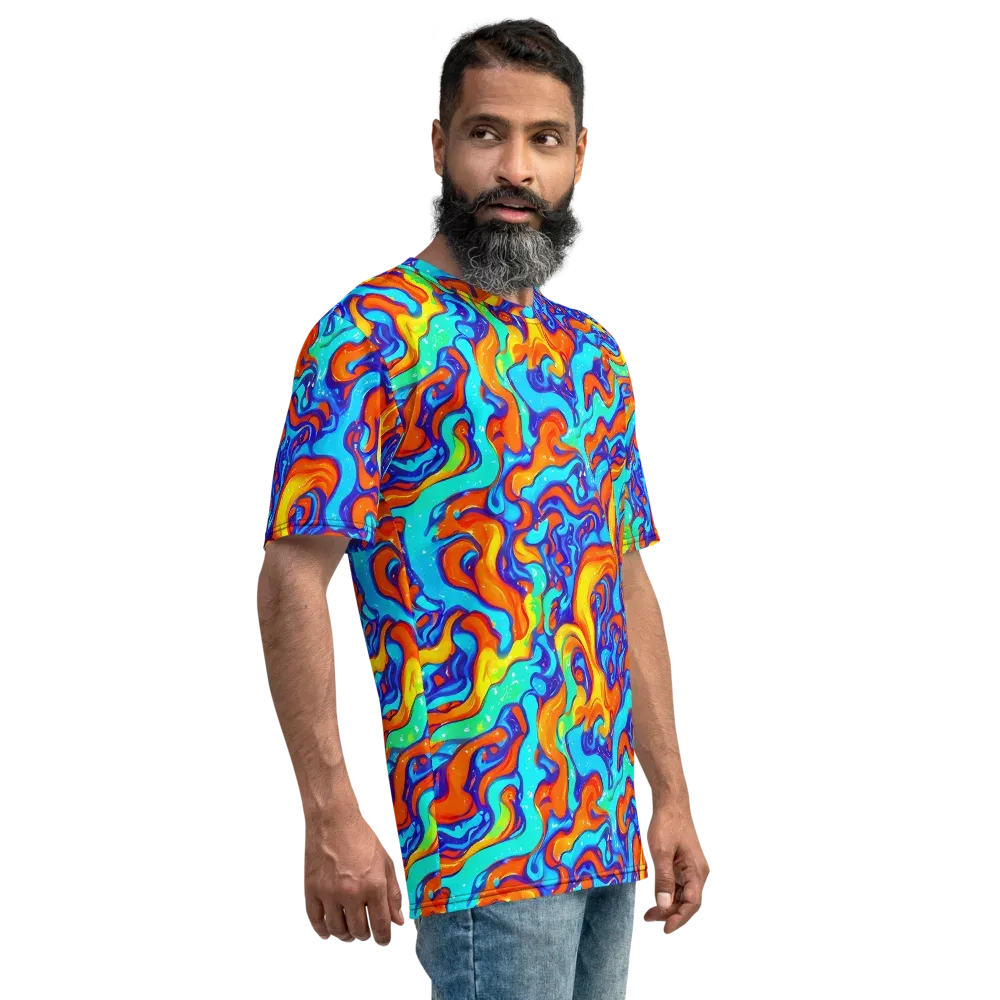 Painted Pulse on Men's Crew Neck T-Shirt — Right