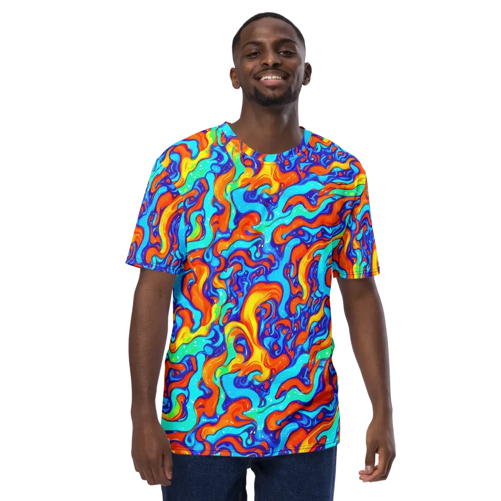 Painted Pulse on Men's Crew Neck T-Shirt — Front