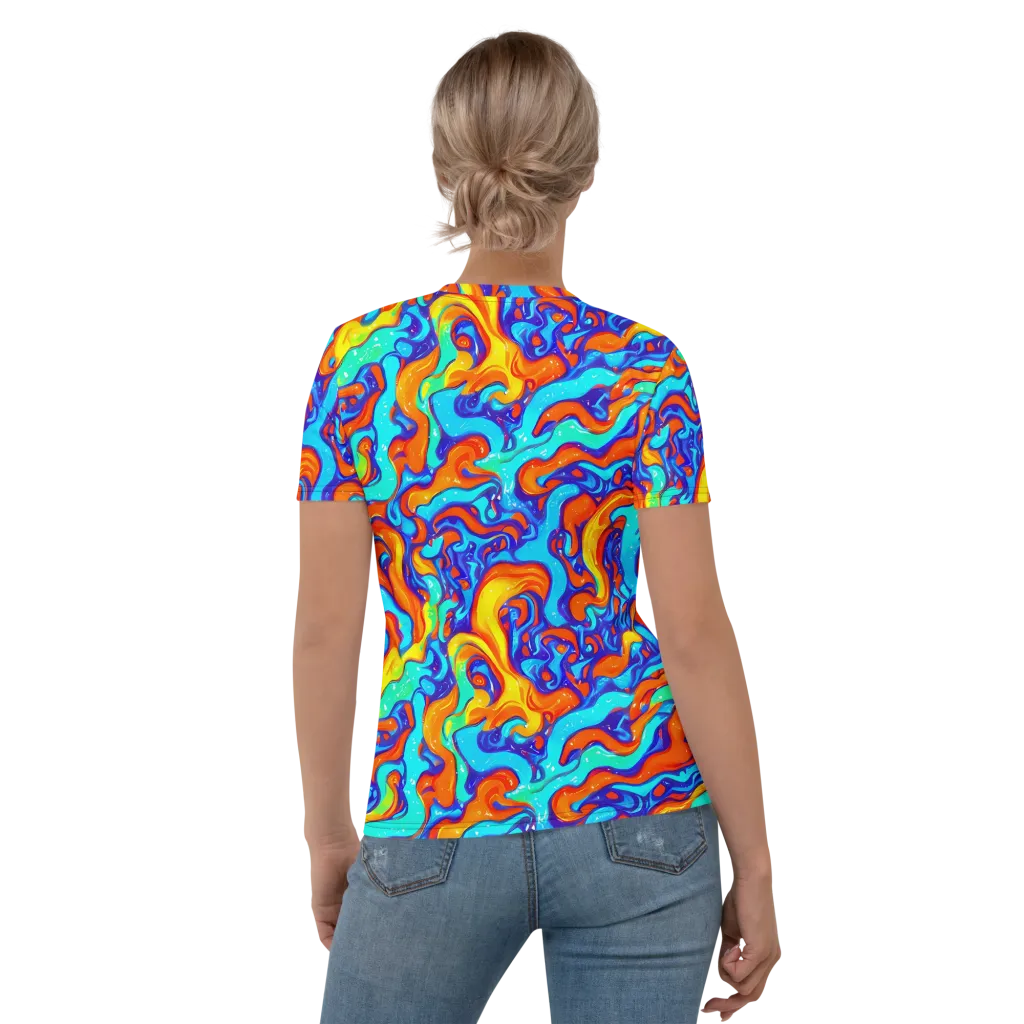 Painted Pulse on Women's Crew Neck T-Shirt — Back