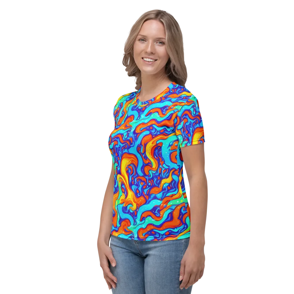 Painted Pulse on Women's Crew Neck T-Shirt — Left