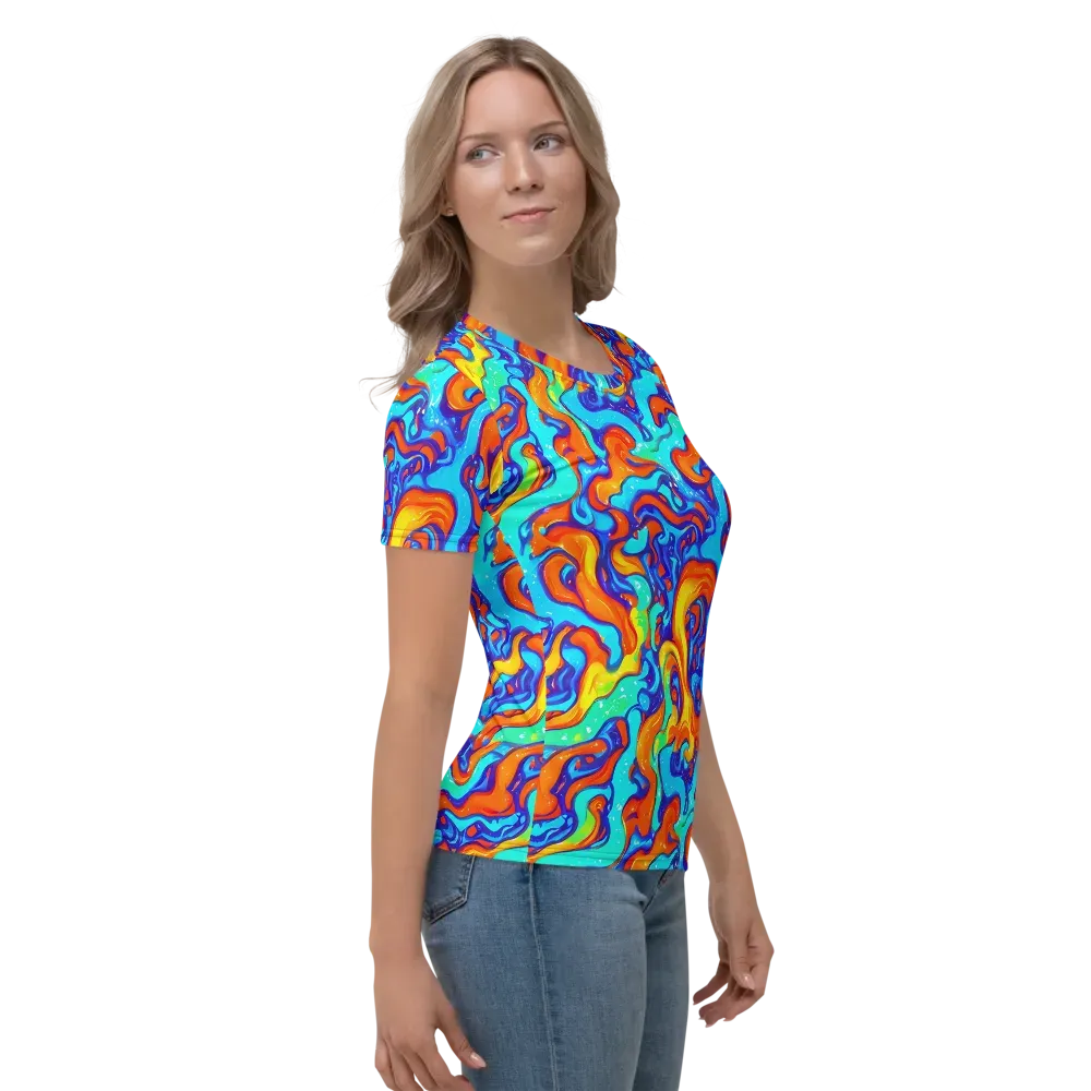 Painted Pulse on Women's Crew Neck T-Shirt — Right
