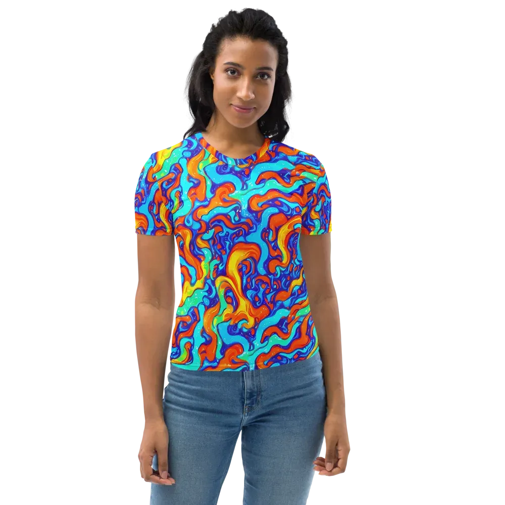 Painted Pulse on Women's Crew Neck T-Shirt — Front