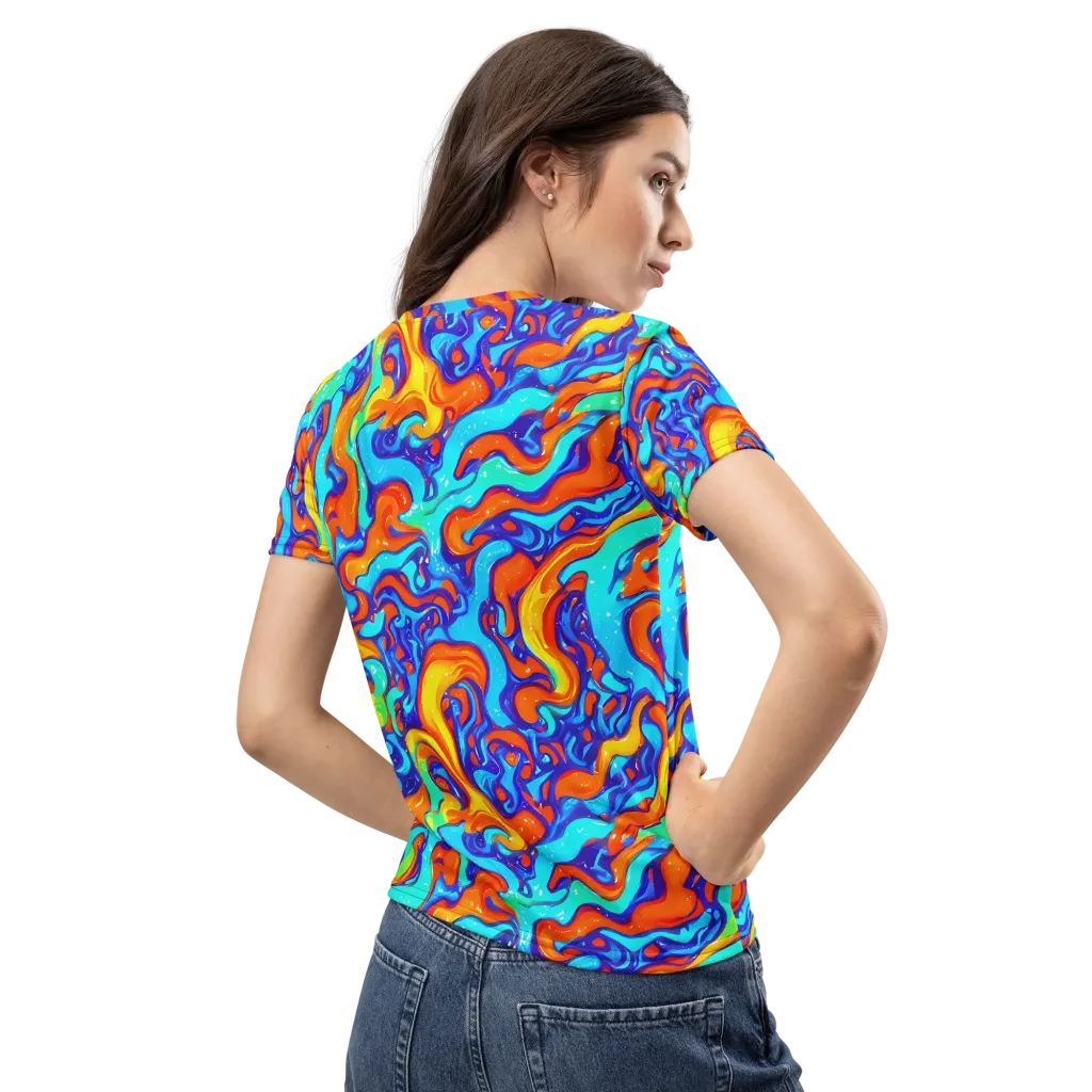 Painted Pulse on Women's Crew Neck T-Shirt — Back