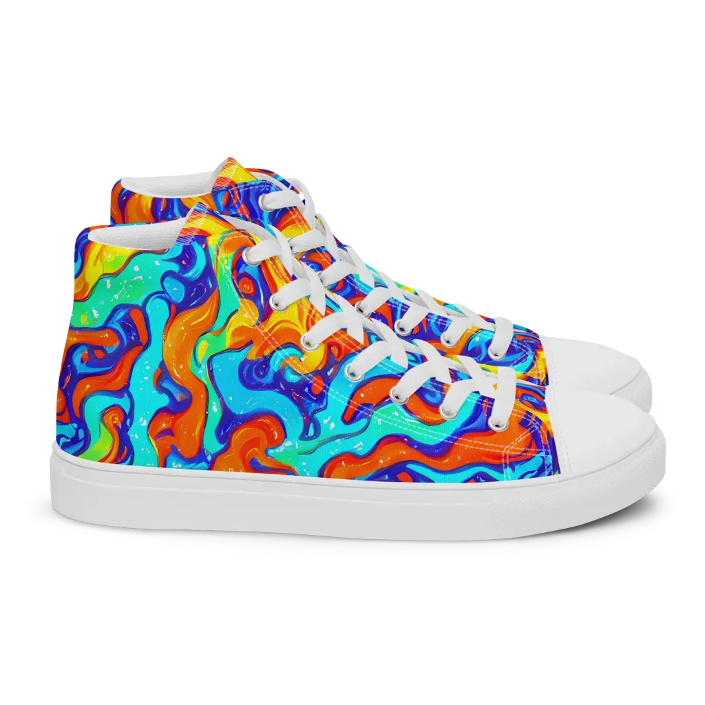 Painted Pulse on Women's High Top Canvas Shoes — Right