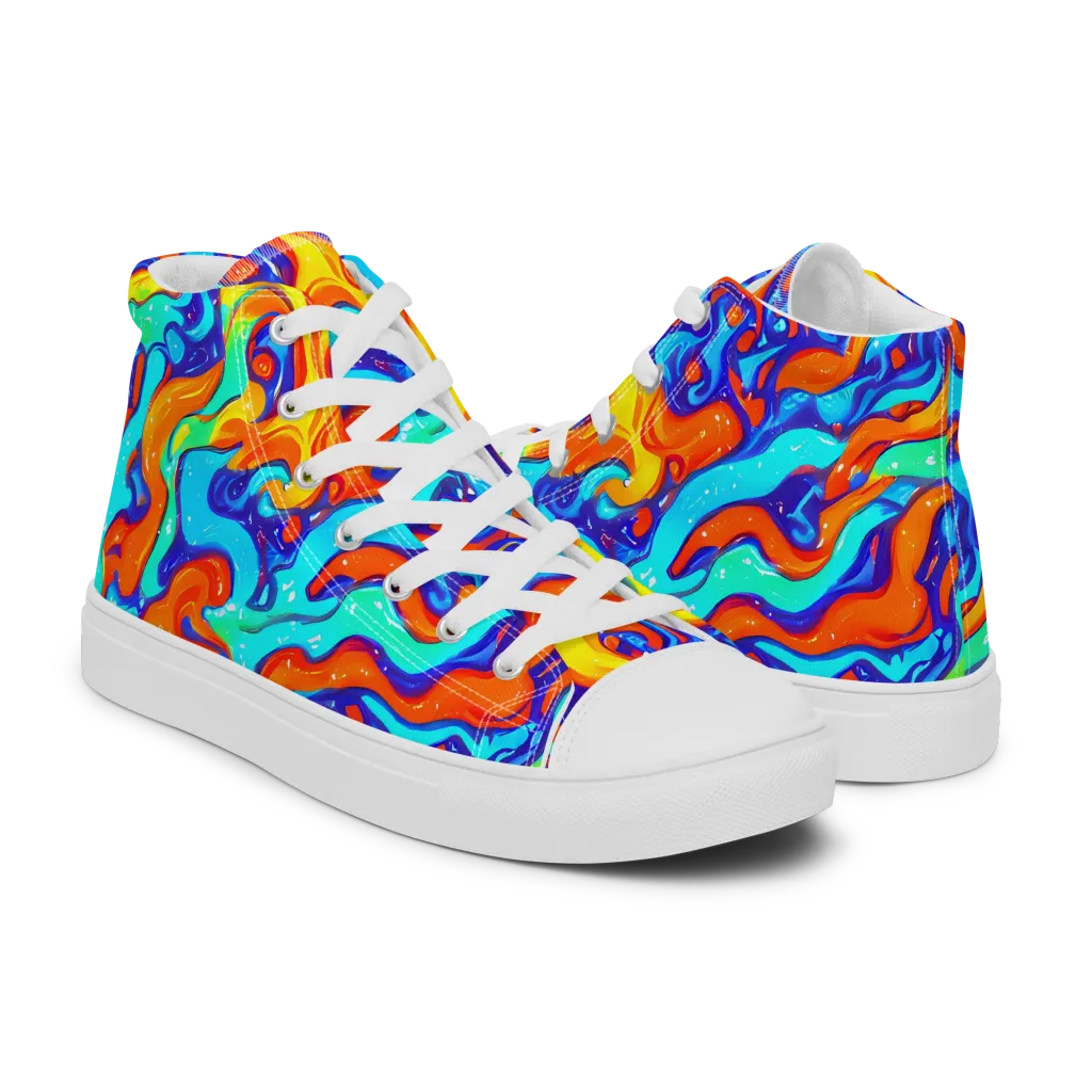 Painted Pulse on Women's High Top Canvas Shoes — Right