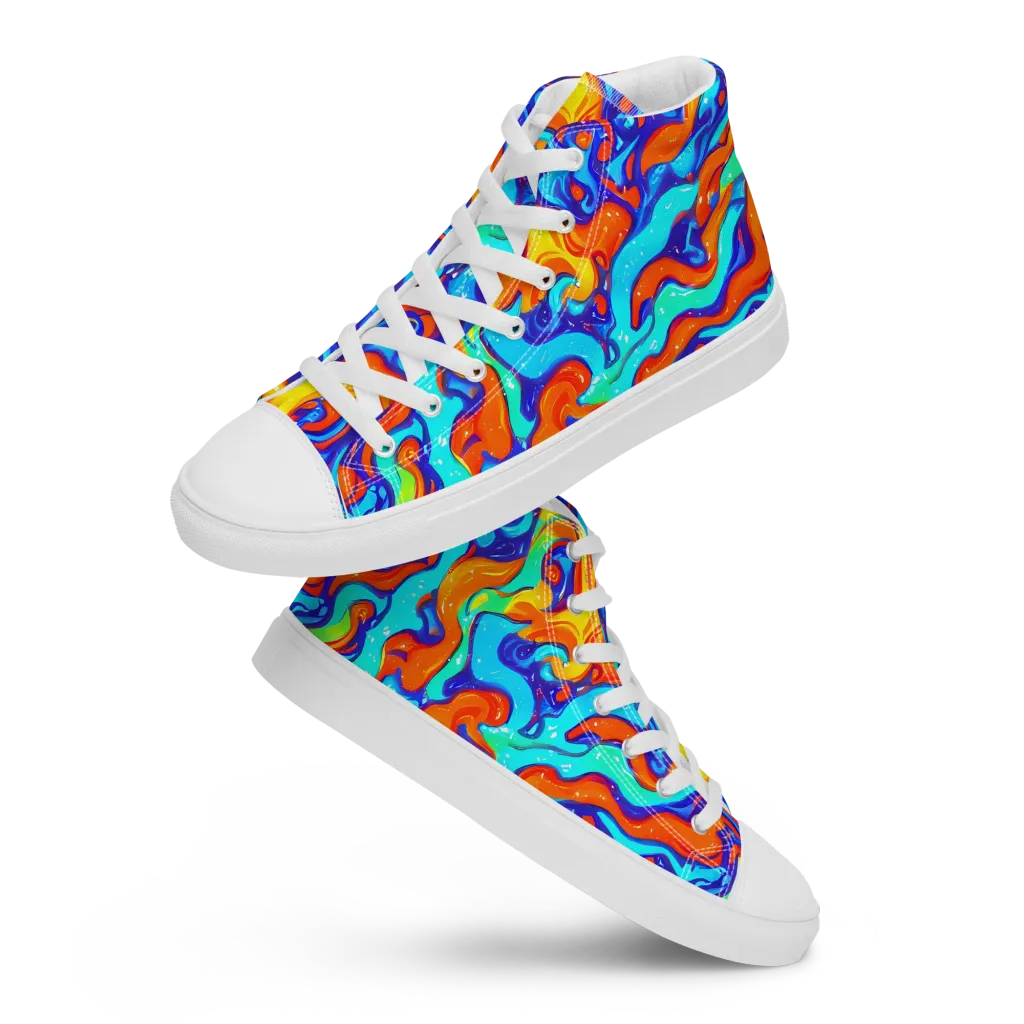 Painted Pulse on Women's High Top Canvas Shoes — Front