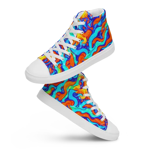 Painted Pulse on a Women's High Top Canvas Shoes