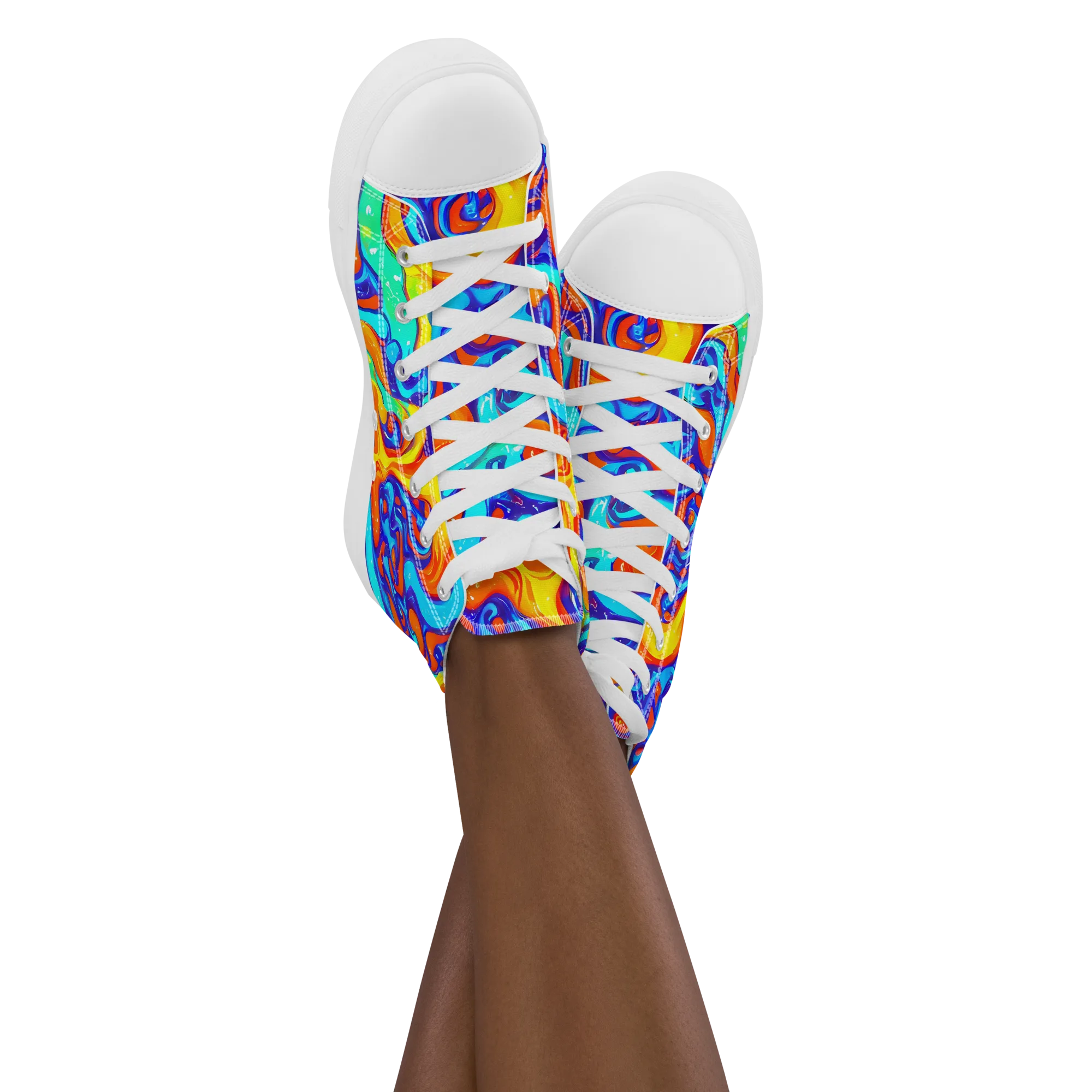Painted Pulse on Women's High Top Canvas Shoes — Front