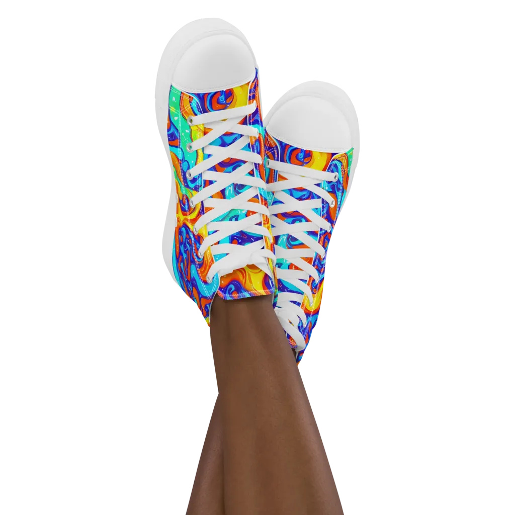 Painted Pulse on Women's High Top Canvas Shoes — Front
