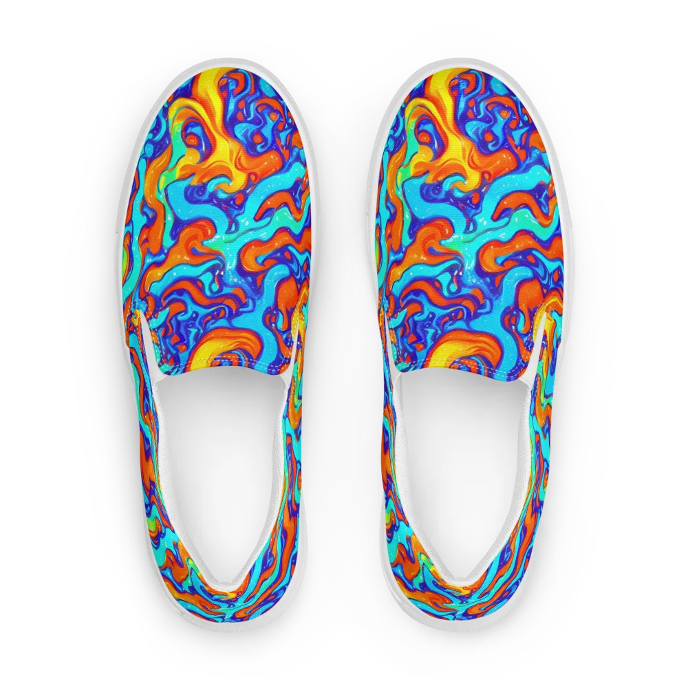 Painted Pulse on Men's Slip-On Canvas Shoes — Front
