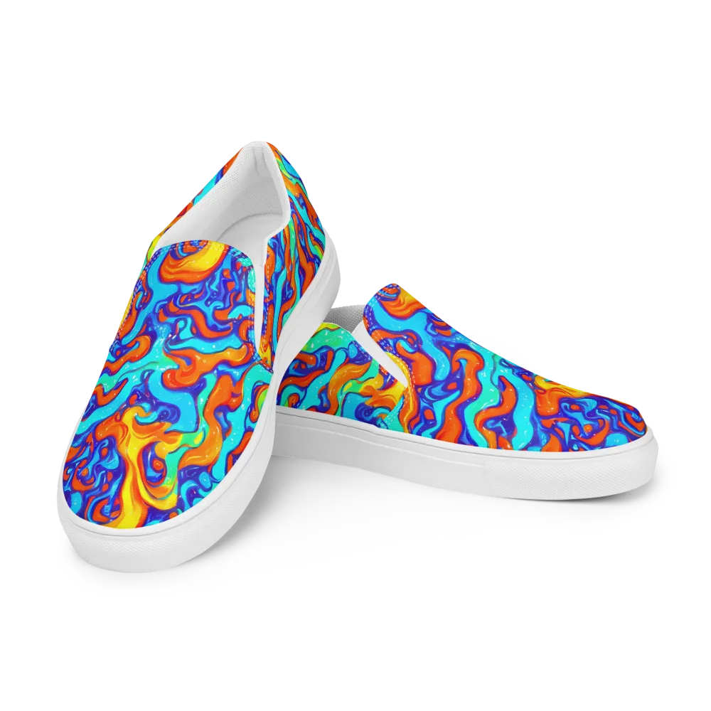Painted Pulse on Men's Slip-On Canvas Shoes — Left Front
