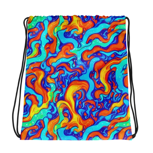 Painted Pulse on a Drawstring Bag
