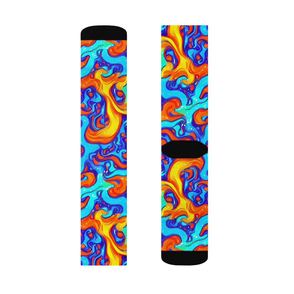 Painted Pulse on Socks — Right Sock