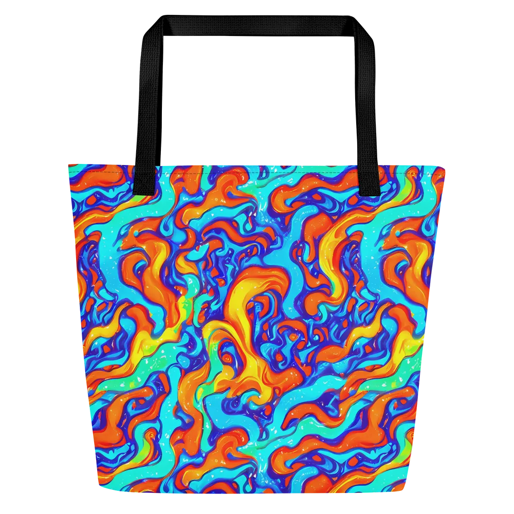 Painted Pulse on Large Tote Bag W/ Pocket — Front