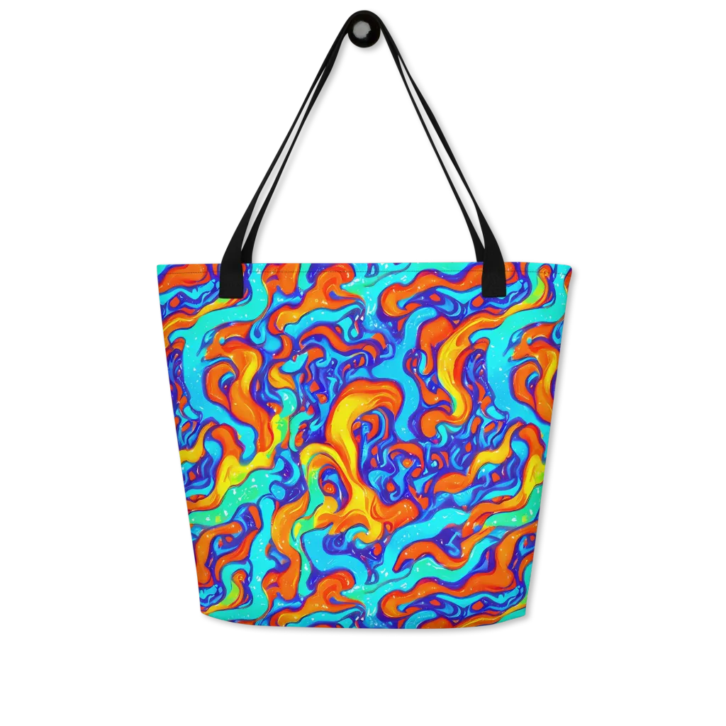 Painted Pulse on Large Tote Bag W/ Pocket — Front