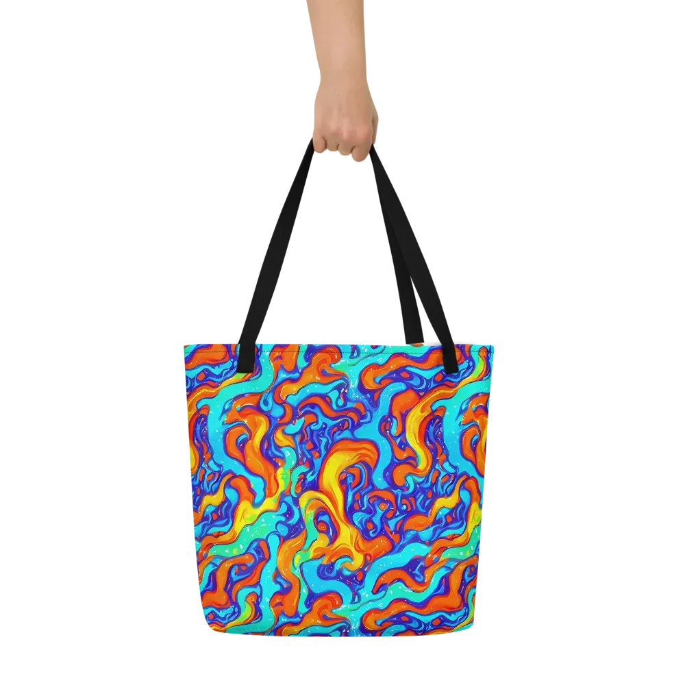 Painted Pulse on Large Tote Bag W/ Pocket — Front