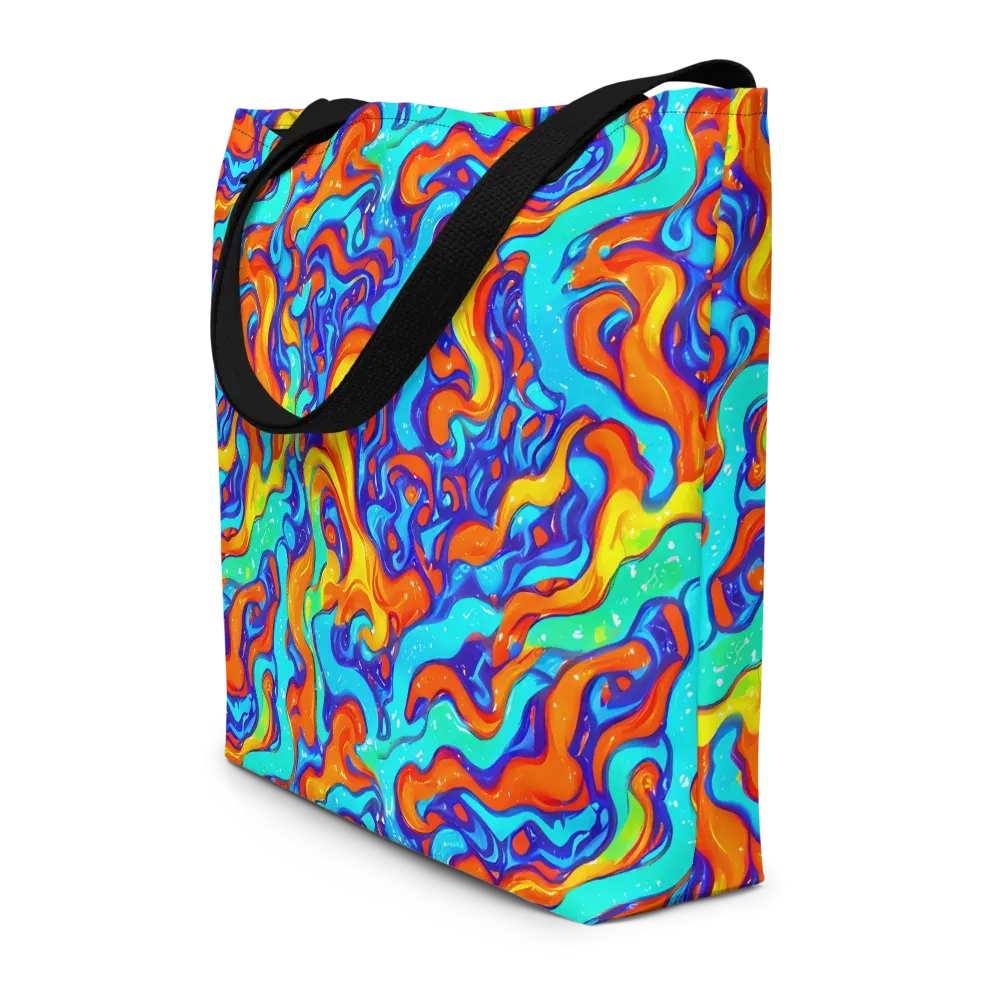 Painted Pulse on Large Tote Bag W/ Pocket — Front