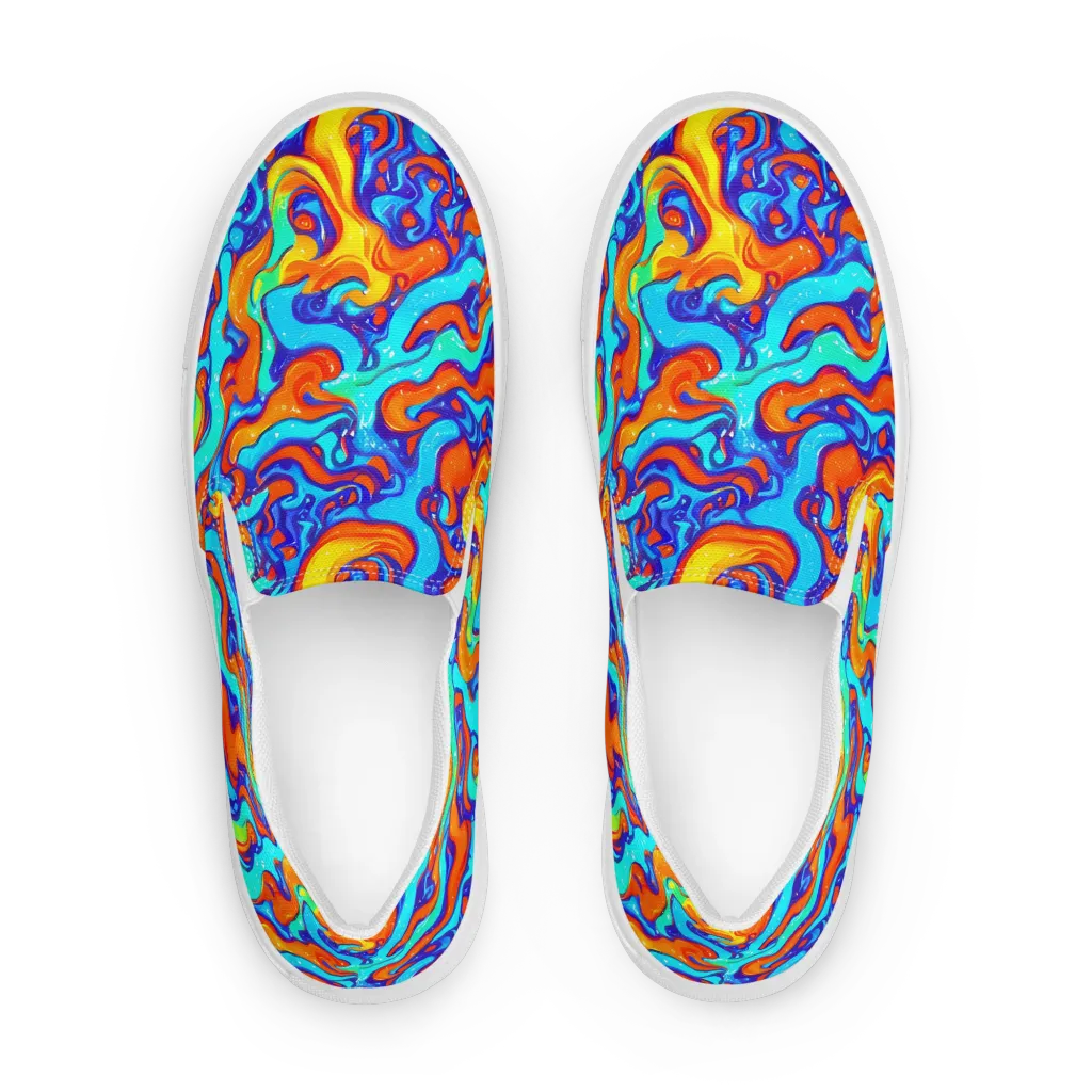 Painted Pulse on Women's Slip-On Canvas Shoes — Front