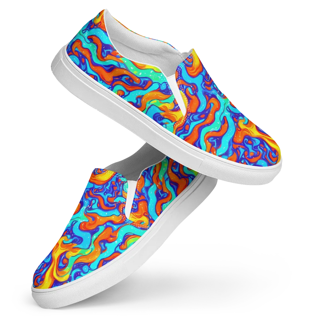 Painted Pulse on Women's Slip-On Canvas Shoes — Front