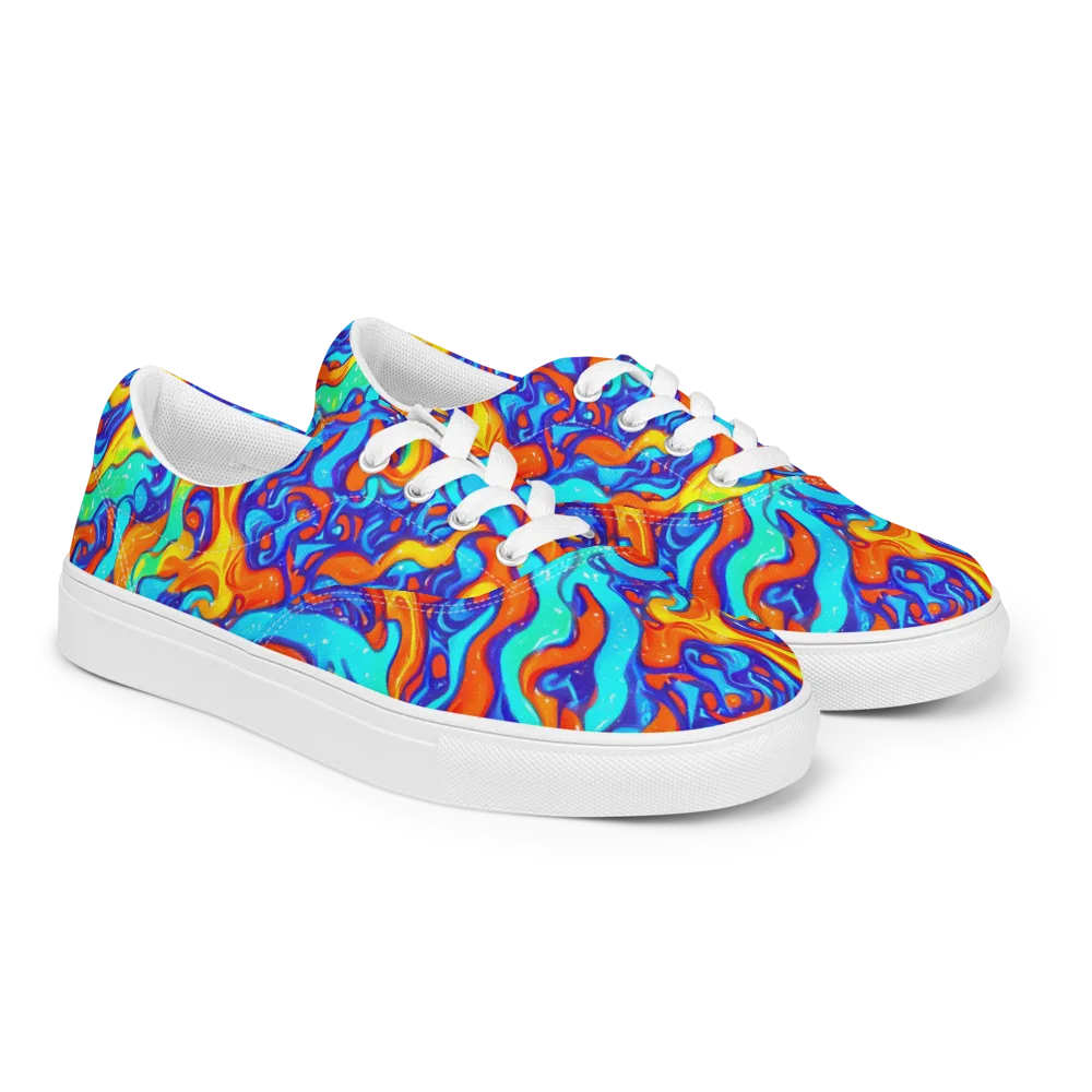 Painted Pulse on Men's Lace-Up Canvas Shoes — Right Front