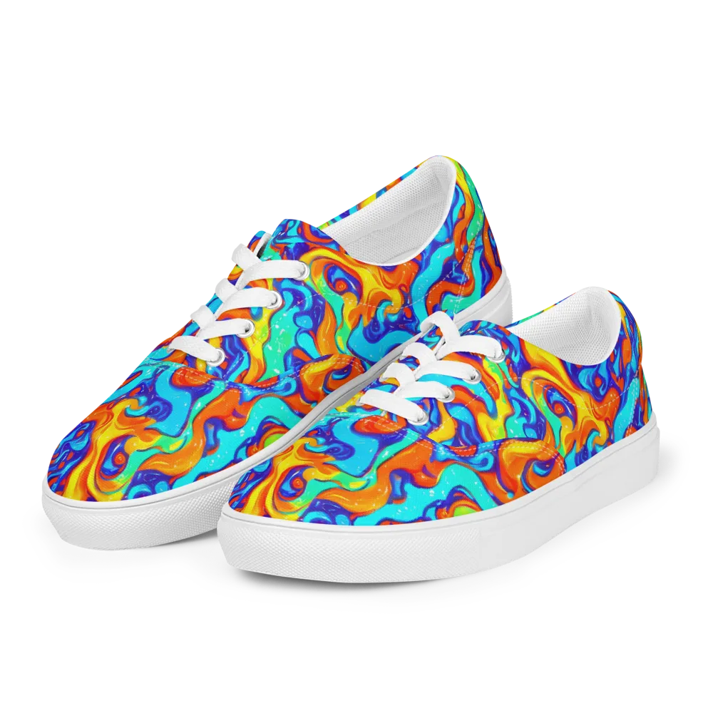 Painted Pulse on Men's Lace-Up Canvas Shoes — Left Front