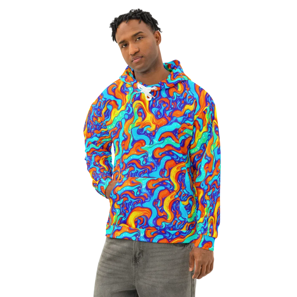 Painted Pulse on Cotton Hoodie — Left Front