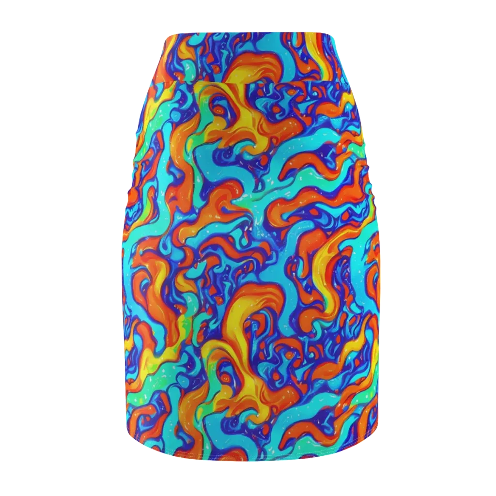 Painted Pulse on Pencil Skirt — Back