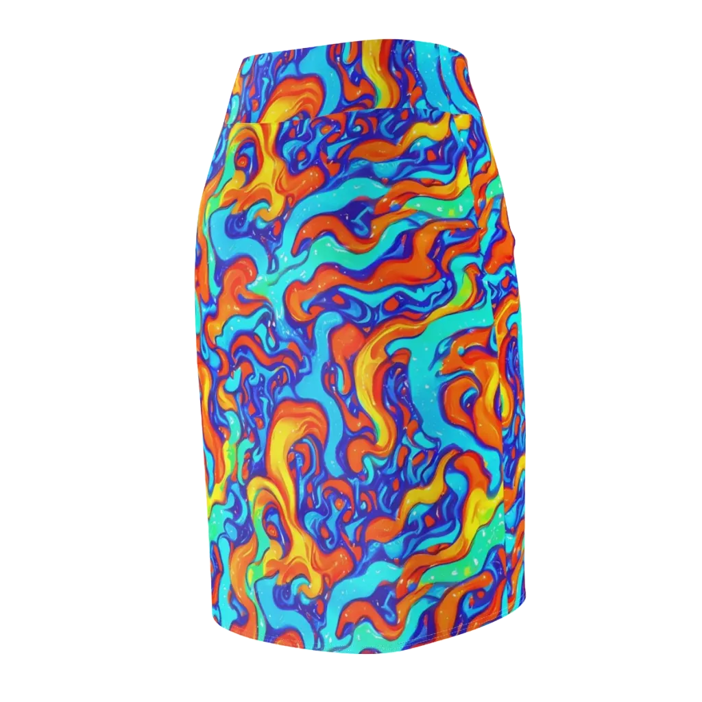 Painted Pulse on Pencil Skirt — Back Side