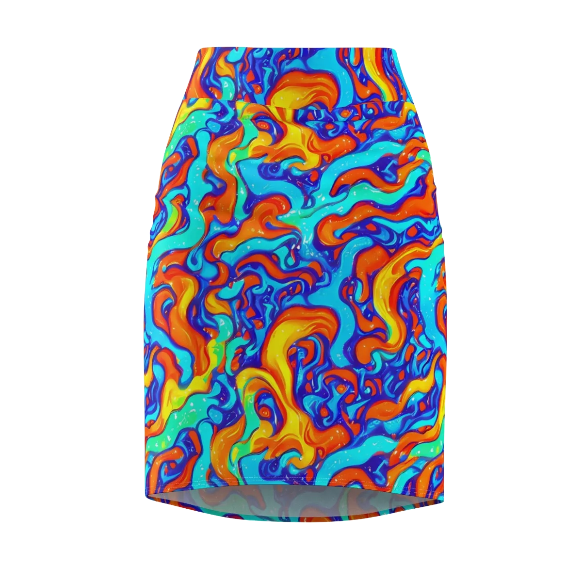 Painted Pulse on Pencil Skirt — Front
