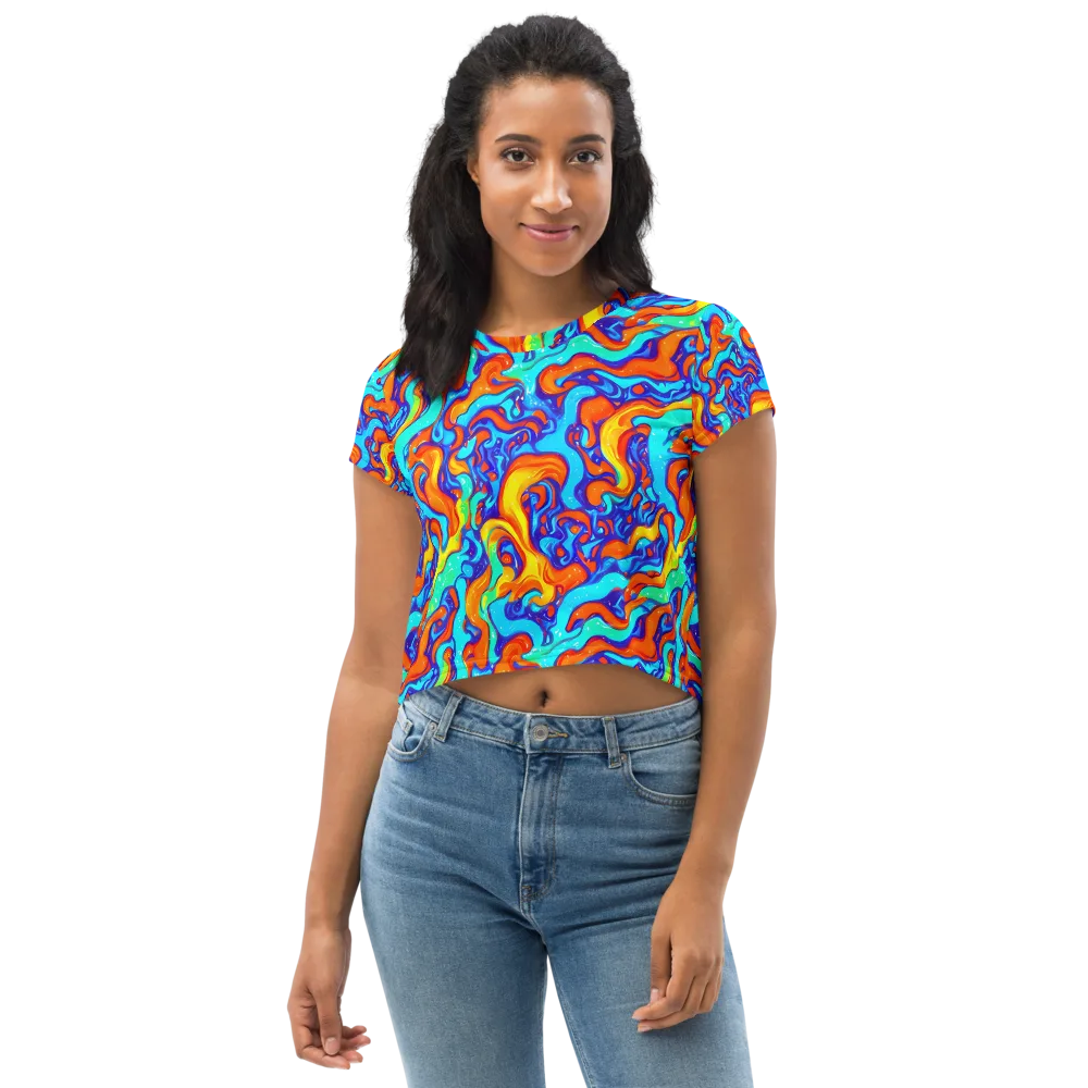 Painted Pulse on Crop Tee — Front