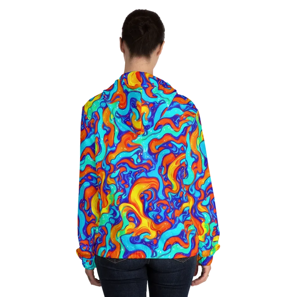 Painted Pulse on Women's Full-Zip Hoodie — Back On Person